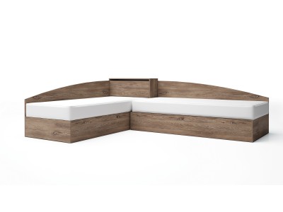 Ъглови легла ЛЕО 107 + матраци (браун силвърджак)